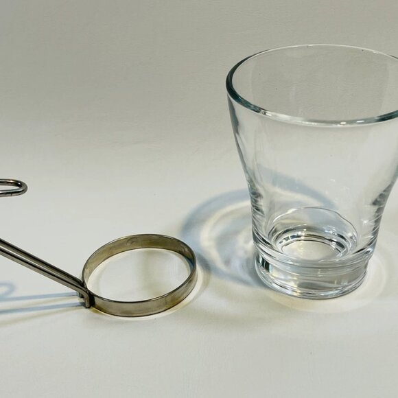 Vintage Vitrosax Bromioli Italy Glass Cappuccino Cups Stainless Steel mcm - Picture 5 of 5